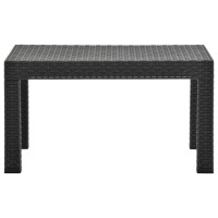 Vidaxl Patio Table Anthracite 22.8X22.8X16.1 Pp Rattan