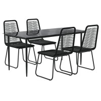 Vidaxl 5 Piece Patio Dining Set Black