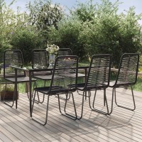 Vidaxl 7 Piece Patio Dining Set Black