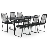 Vidaxl 7 Piece Patio Dining Set Black