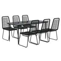 Vidaxl 7 Piece Patio Dining Set Black