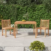 vidaXL 3 Piece Patio Dining Set Solid Wood Teak