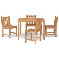 vidaXL 5 Piece Patio Dining Set Solid Wood Teak