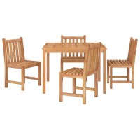 vidaXL 5 Piece Patio Dining Set Solid Wood Teak