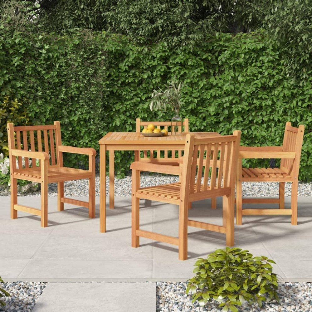 vidaXL 5 Piece Patio Dining Set Solid Wood Teak