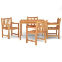 vidaXL 5 Piece Patio Dining Set Solid Wood Teak