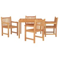 vidaXL 5 Piece Patio Dining Set Solid Wood Teak