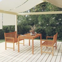 vidaXL 3 Piece Patio Dining Set Solid Wood Teak