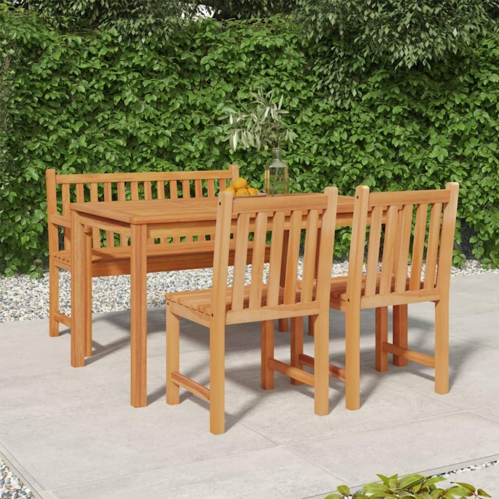 vidaXL 4 Piece Patio Dining Set Solid Wood Teak