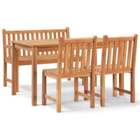 vidaXL 4 Piece Patio Dining Set Solid Wood Teak