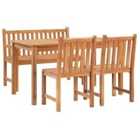 vidaXL 4 Piece Patio Dining Set Solid Wood Teak