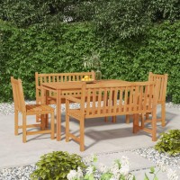 vidaXL 5 Piece Patio Dining Set Solid Wood Teak