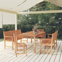 vidaXL 5 Piece Patio Dining Set Solid Wood Teak