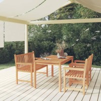 vidaXL 4 Piece Patio Dining Set Solid Wood Teak