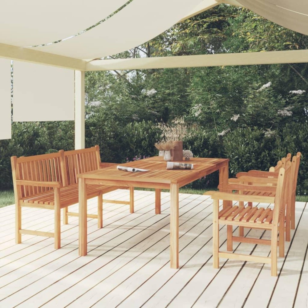 vidaXL 4 Piece Patio Dining Set Solid Wood Teak