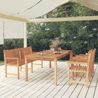 vidaXL 4 Piece Patio Dining Set Solid Wood Teak