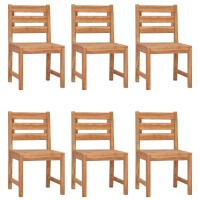 Vidaxl Patio Chairs 6 Pcs Solid Wood Teak