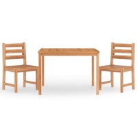 vidaXL 3 Piece Patio Dining Set Solid Wood Teak