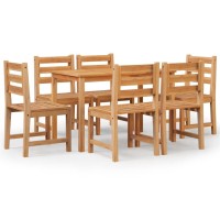 Vidaxl 7 Piece Patio Dining Set Solid Wood Teak