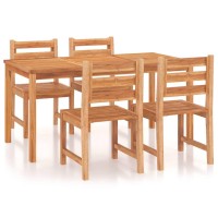 vidaXL 5 Piece Patio Dining Set Solid Wood Teak