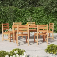 vidaXL 7 Piece Patio Dining Set Solid Wood Teak