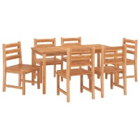 vidaXL 7 Piece Patio Dining Set Solid Wood Teak