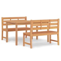 vidaXL 3 Piece Patio Dining Set Solid Wood Teak