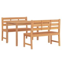 vidaXL 3 Piece Patio Dining Set Solid Wood Teak