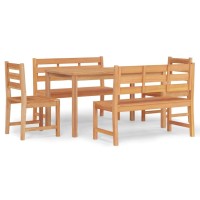 vidaXL 5 Piece Patio Dining Set Solid Wood Teak