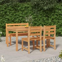 vidaXL 4 Piece Patio Dining Set Solid Wood Teak