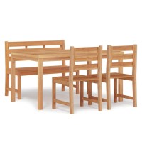 vidaXL 4 Piece Patio Dining Set Solid Wood Teak