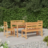 vidaXL 5 Piece Patio Dining Set Solid Wood Teak