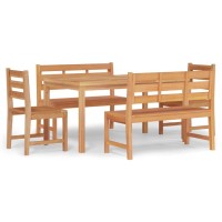 vidaXL 5 Piece Patio Dining Set Solid Wood Teak