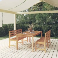 vidaXL 3 Piece Patio Dining Set Solid Wood Teak