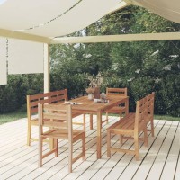 vidaXL 5 Piece Patio Dining Set Solid Wood Teak