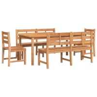 vidaXL 5 Piece Patio Dining Set Solid Wood Teak