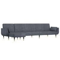 vidaXL L-shaped Sofa Bed Dark Gray 108.3