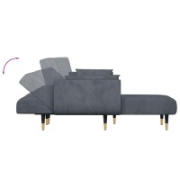 vidaXL L-shaped Sofa Bed Dark Gray 108.3