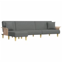 Vidaxl L-Shaped Sofa Bed Dark Gray 109.8X55.1X27.6 Fabric