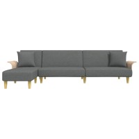 Vidaxl L-Shaped Sofa Bed Dark Gray 109.8X55.1X27.6 Fabric