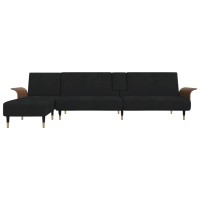 Vidaxl L-Shaped Sofa Black 109.8X55.1X27.6 Velvet
