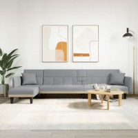 Vidaxl L-Shaped Sofa Bed Light Gray 108.3X55.1X27.6 Fabric