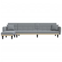 Vidaxl L-Shaped Sofa Bed Light Gray 108.3X55.1X27.6 Fabric