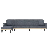 vidaXL L-shaped Sofa Bed Dark Gray 106.7