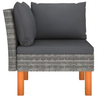 Vidaxl Corner Sofa Poly Rattan And Solid Eucalyptus Wood