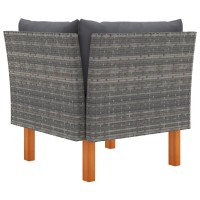 Vidaxl Corner Sofa Poly Rattan And Solid Eucalyptus Wood