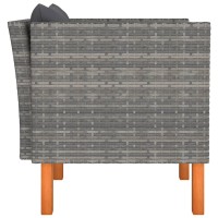 Vidaxl Patio Sofa Poly Rattan And Solid Eucalyptus Wood