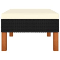 Vidaxl Footstool Poly Rattan And Solid Eucalyptus Wood