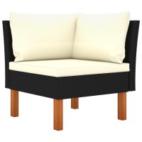 Vidaxl Corner Sofa Poly Rattan And Solid Eucalyptus Wood