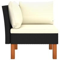 Vidaxl Corner Sofa Poly Rattan And Solid Eucalyptus Wood